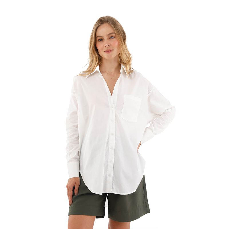 Camisa boyfriend marfil para mujer haven